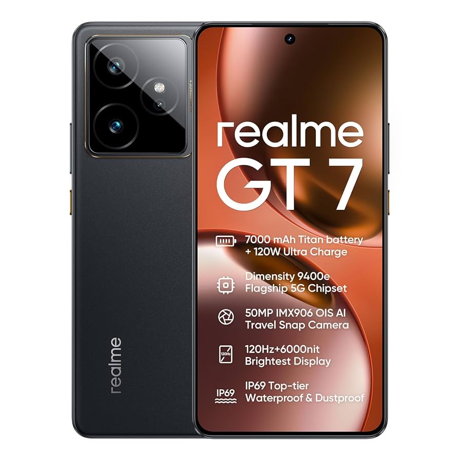 realme GT 7 5G Smartphone 12+256GB Black, 6.78 inch Screen